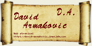 David Armaković vizit kartica